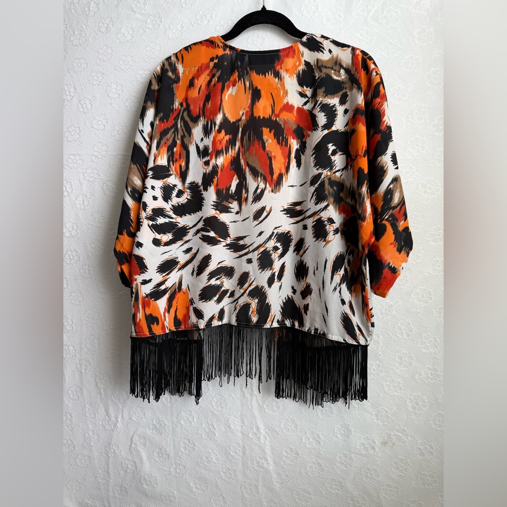 INC International Concepts Orange and Black Cape - Picture 6 of 6